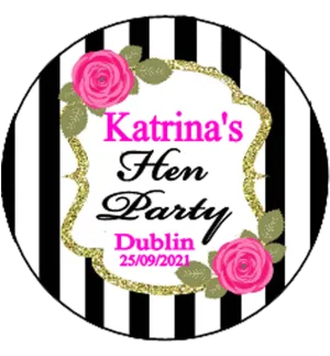 Classic Style Personalised Hen Party Badge
