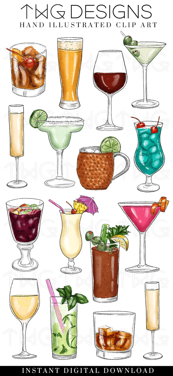 Cocktails Clipart Collection