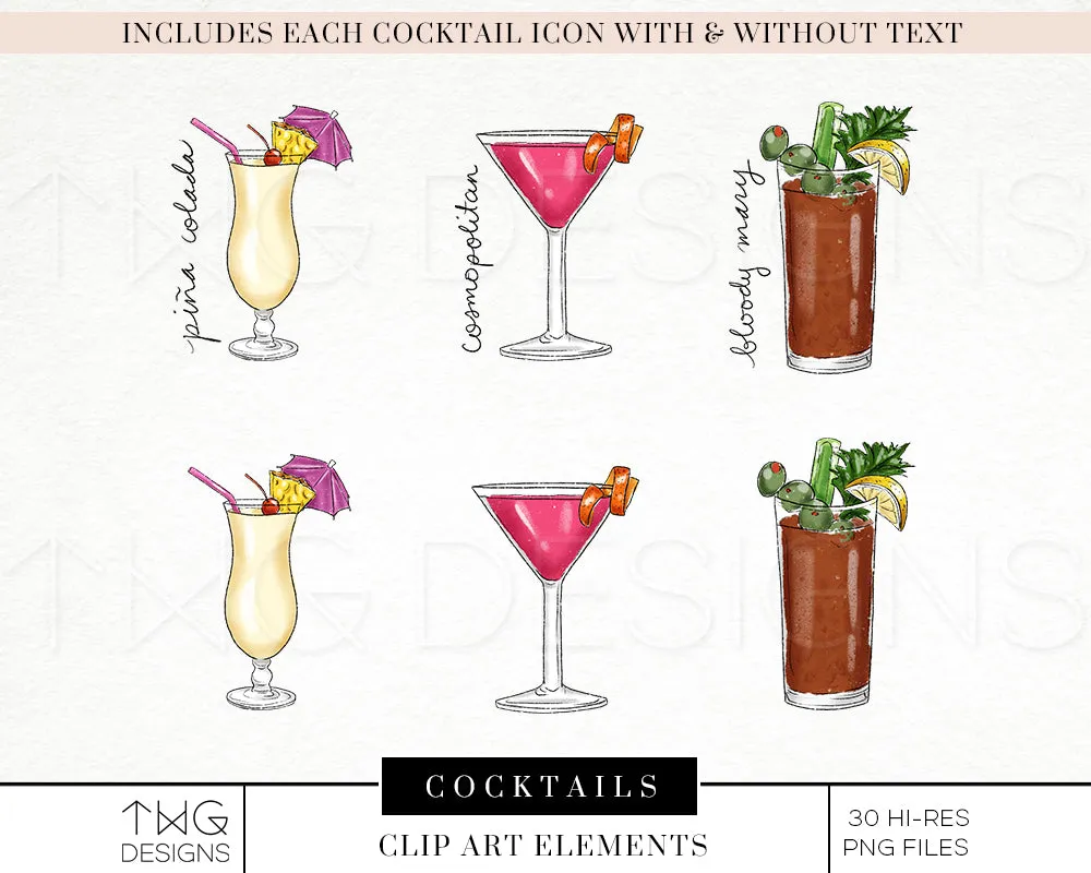Cocktails Clipart Collection