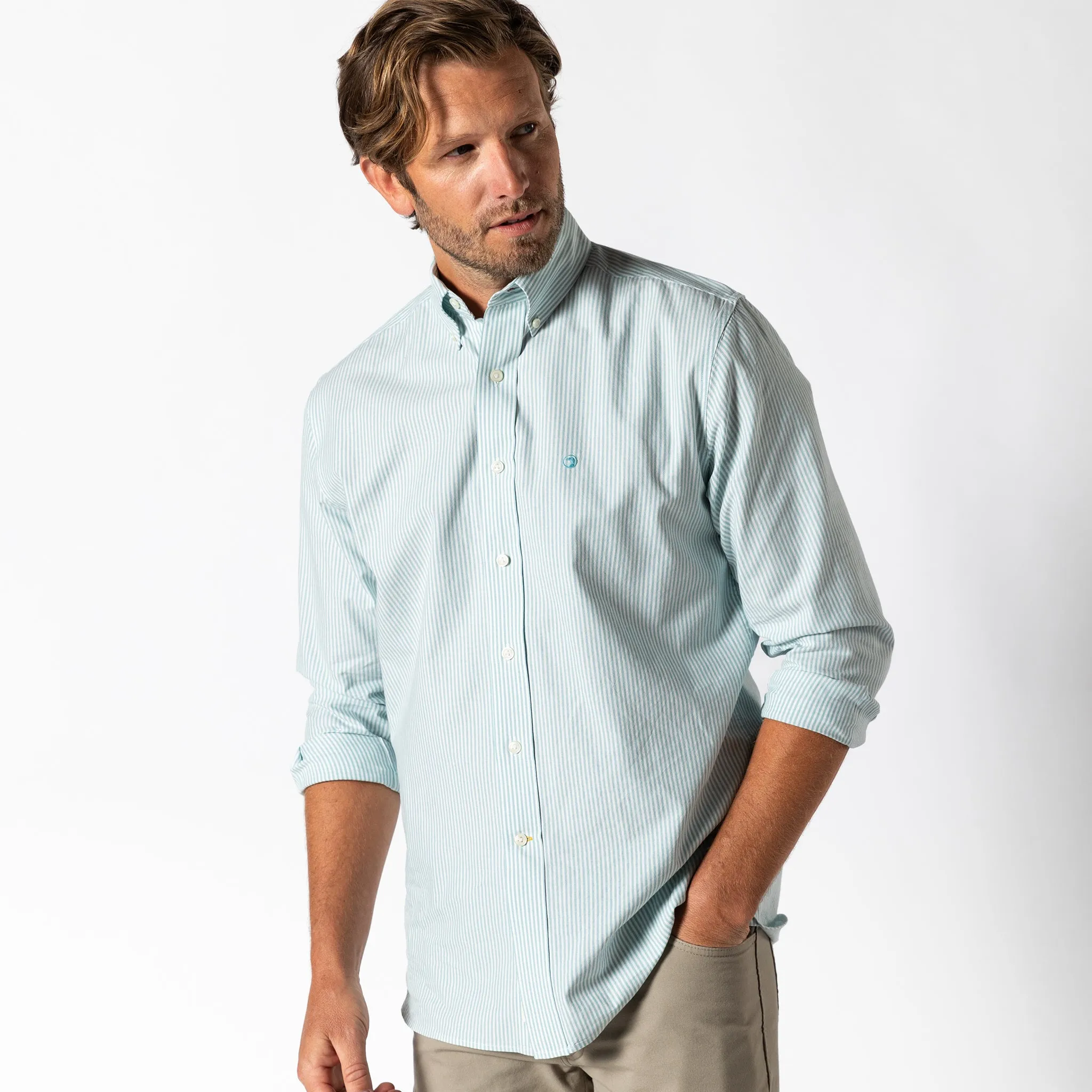 Cotton Oxford Sport Shirt - Collins Stripe