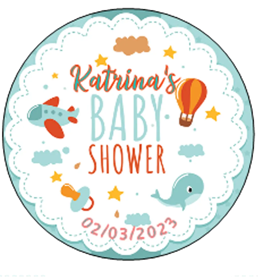 Cute Personalised Baby Shower badge