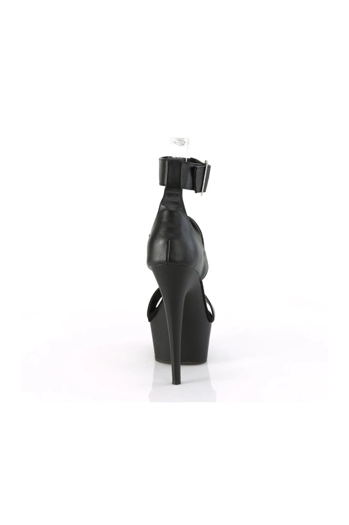 DELIGHT-629 Black Faux Leather Sandal