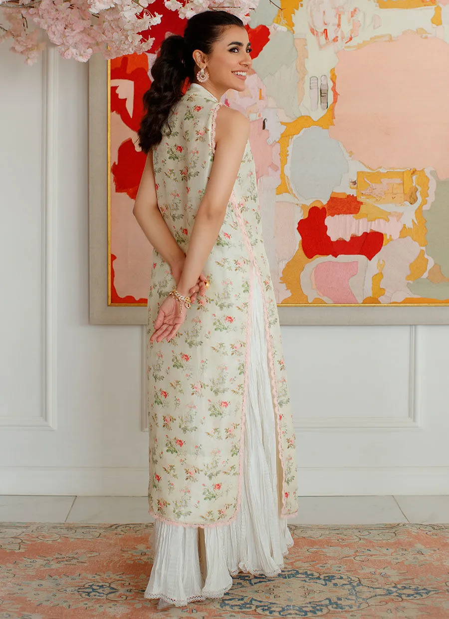 Designer White Salwar with Long Kameez Pakistani Party Dress