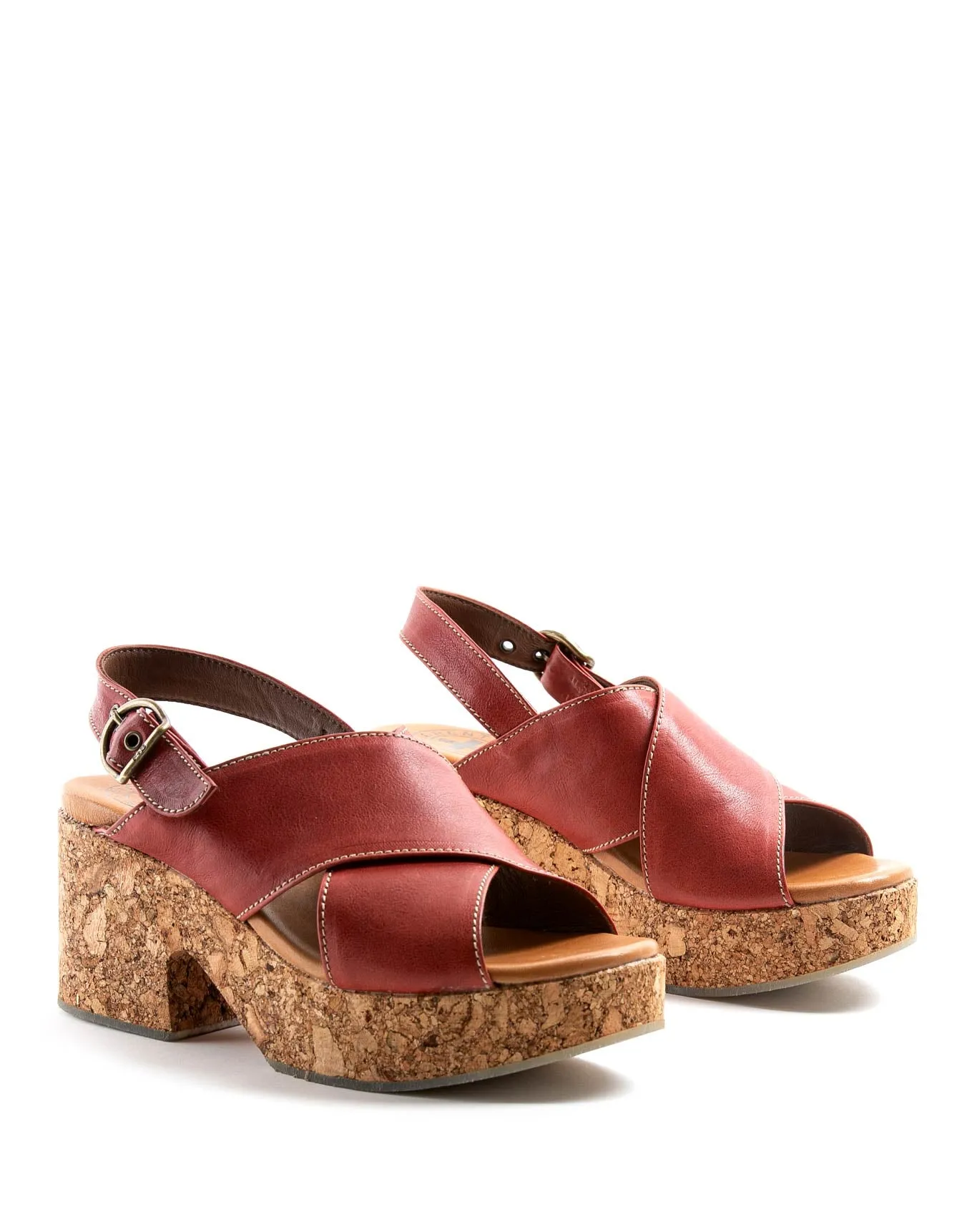 DEVON Red Leather Sandals