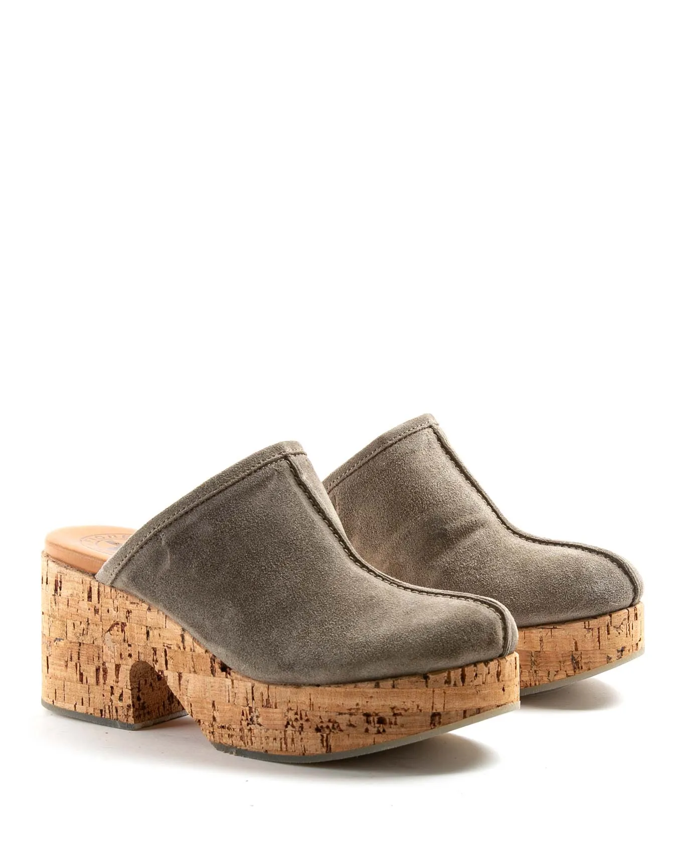 DORE Grey Suede Clogs