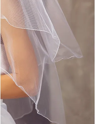 Elegant Tulle Two-tier Elbow Wedding Veil-810009