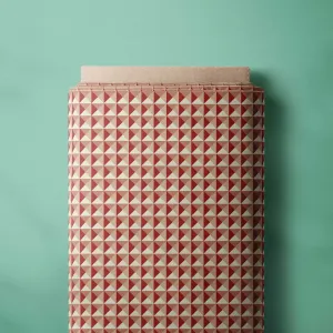 Fabric Cotton Poplin - 3D Check Retro Red