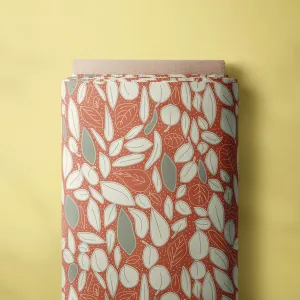 Fabric Cotton Poplin - Fallen Leaves Botanical Orange