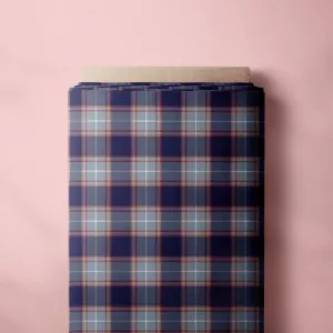 Fabric Linen - Plaid Dark Blue