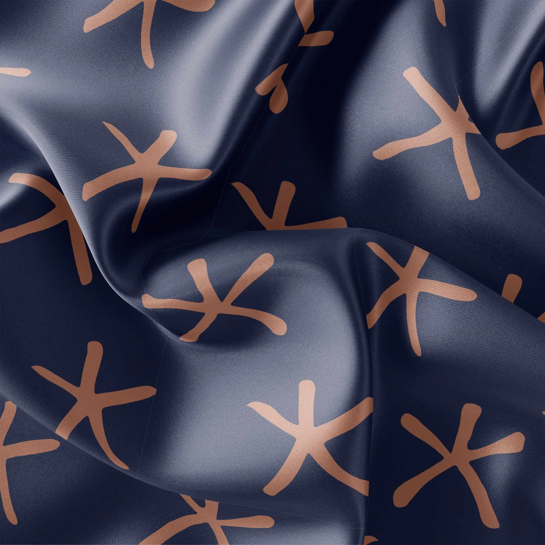Fabric Satin - Starry Night Blush