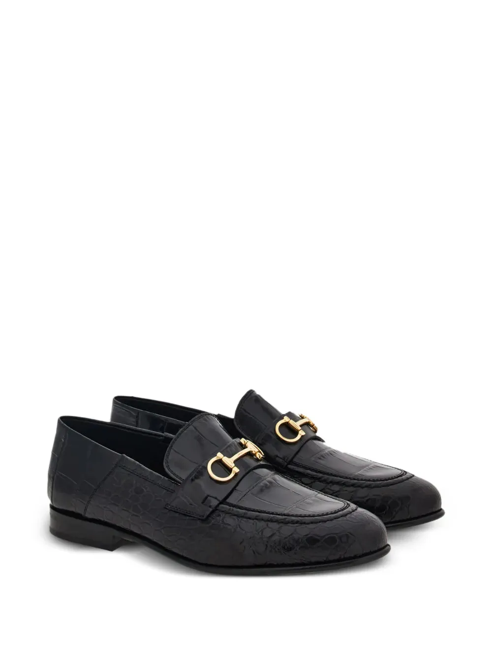 Ferragamo Gancini-buckle leather loafers