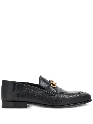 Ferragamo Gancini-buckle leather loafers