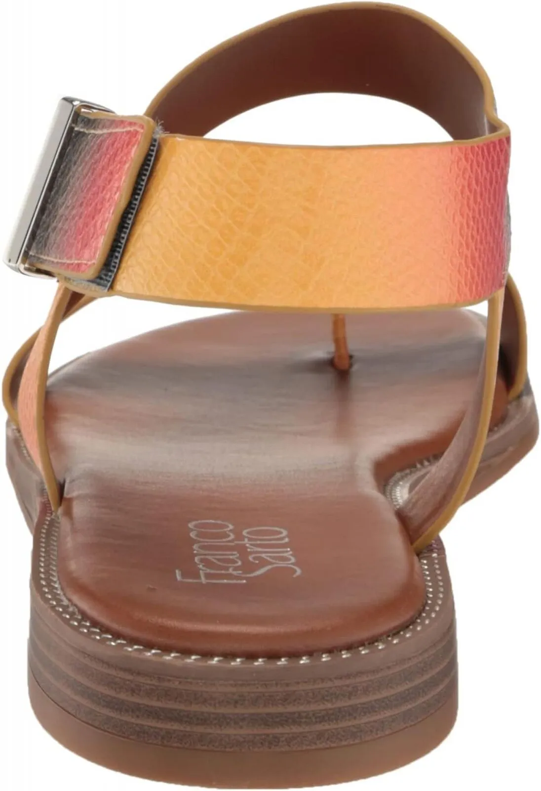 Franco Sarto Womens Glenni Ankle Strap Flat Sandals Rainbow Multi Pink 8.5M
