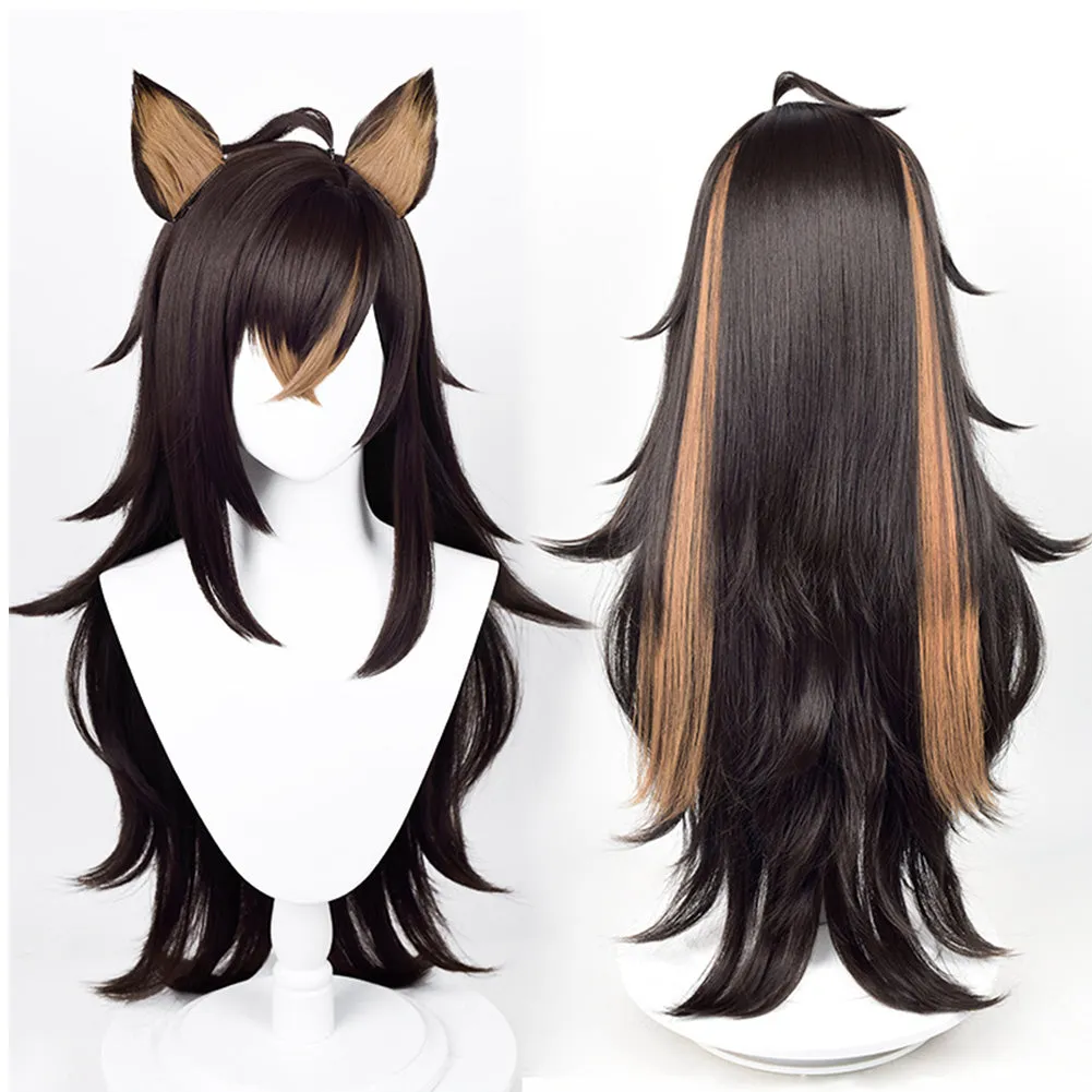 Genshin Impact Dehya Cosplay Wig Heat Resistant Synthetic Hair Carnival Halloween Party Props