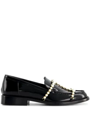 Giambattista Valli pearl-embellished leather loafers