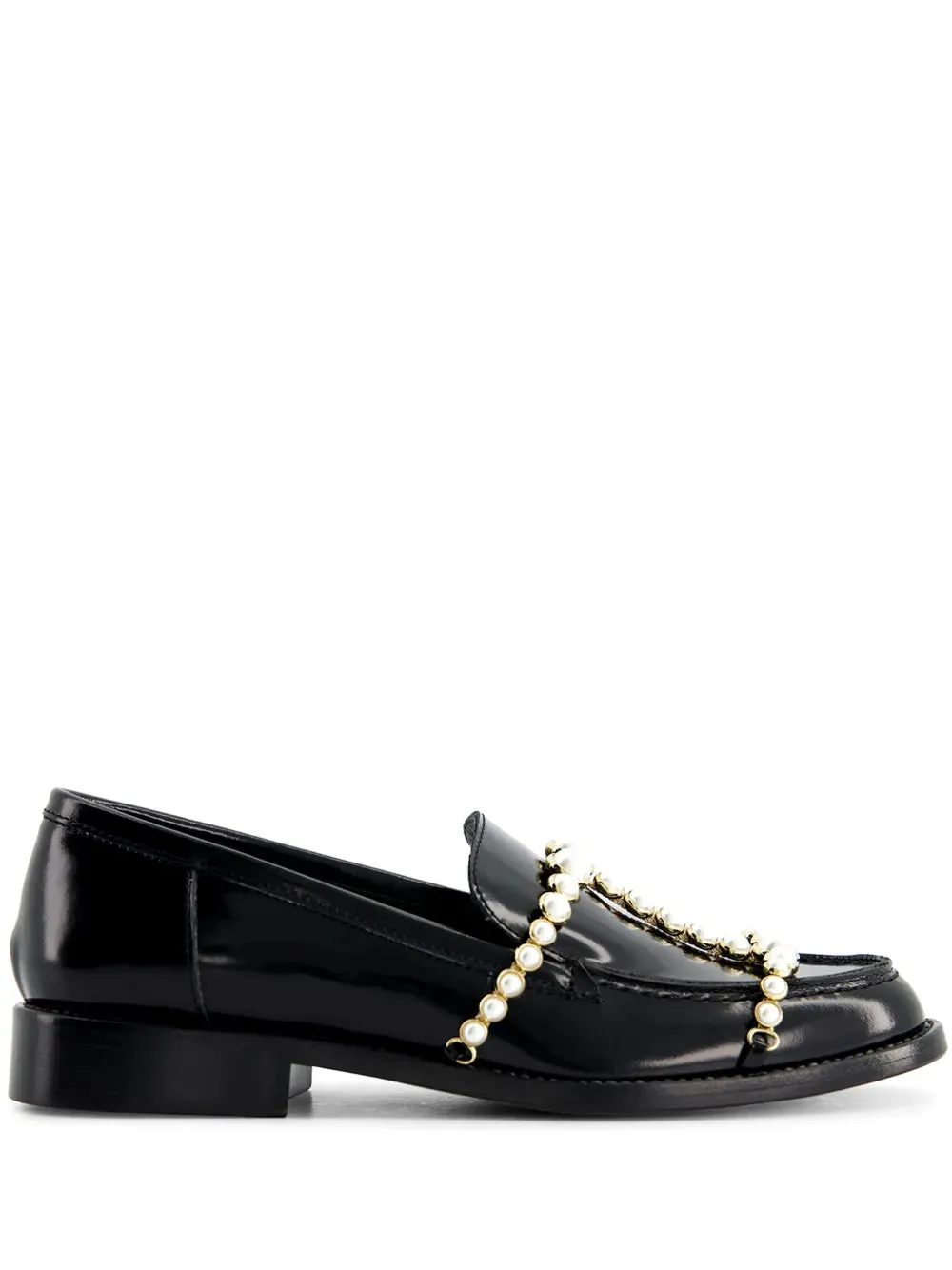 Giambattista Valli pearl-embellished leather loafers