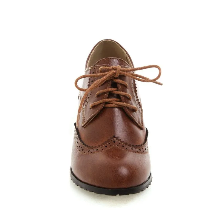 Girls's Lace Up Chunky Heel Shoes