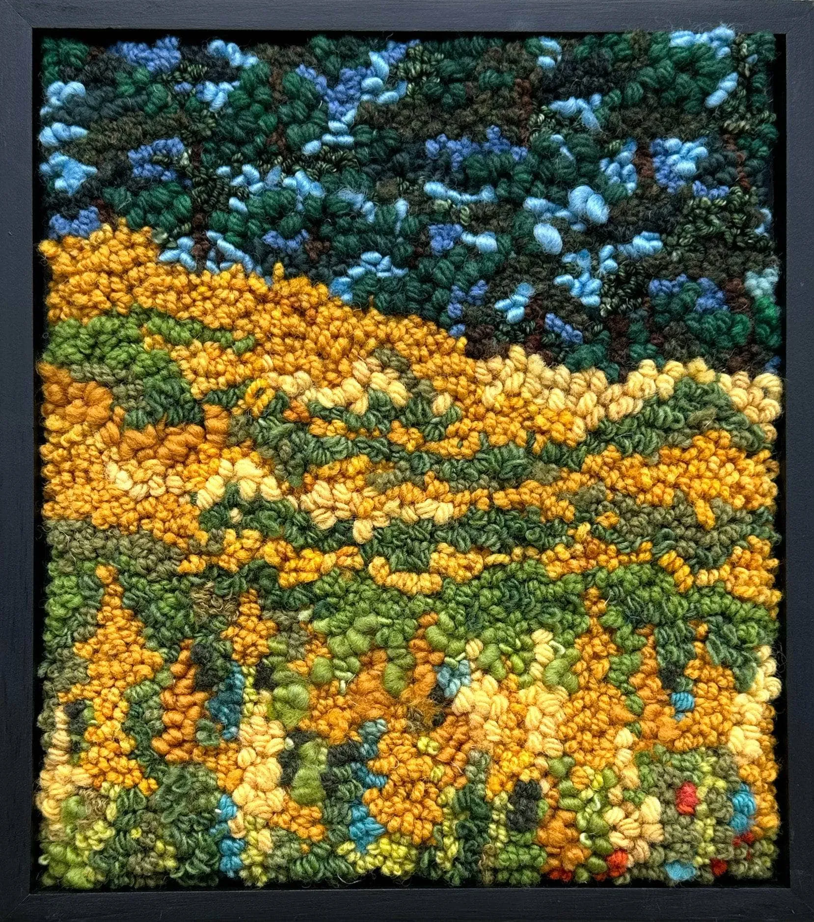 Golden Field Under a Blue Sky 12.5" x 13"