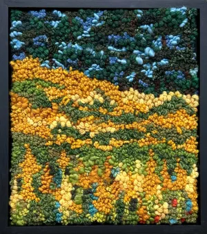 Golden Field Under a Blue Sky 12.5" x 13"