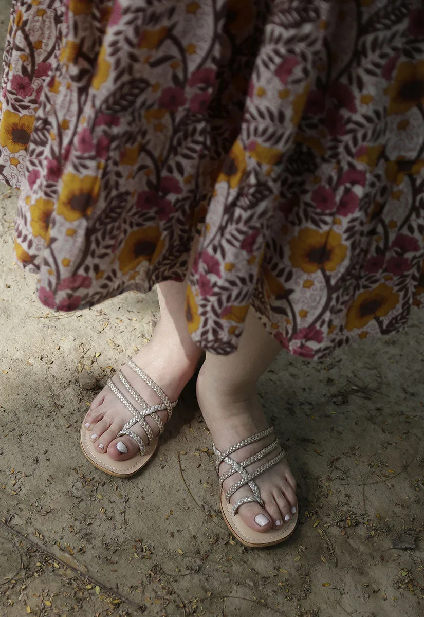 Grace Silver & Gold  Strap Sandals