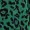 Green And Black Animal Print High Neck Belted Mini Skater Dress