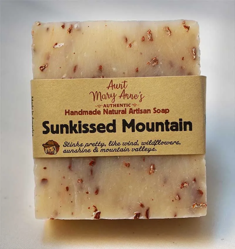 Handmade Natural Soap Bar, Vegan, Sunkissed Mountain, Cold Process, Olive Oil & Shea Butter Body Soap