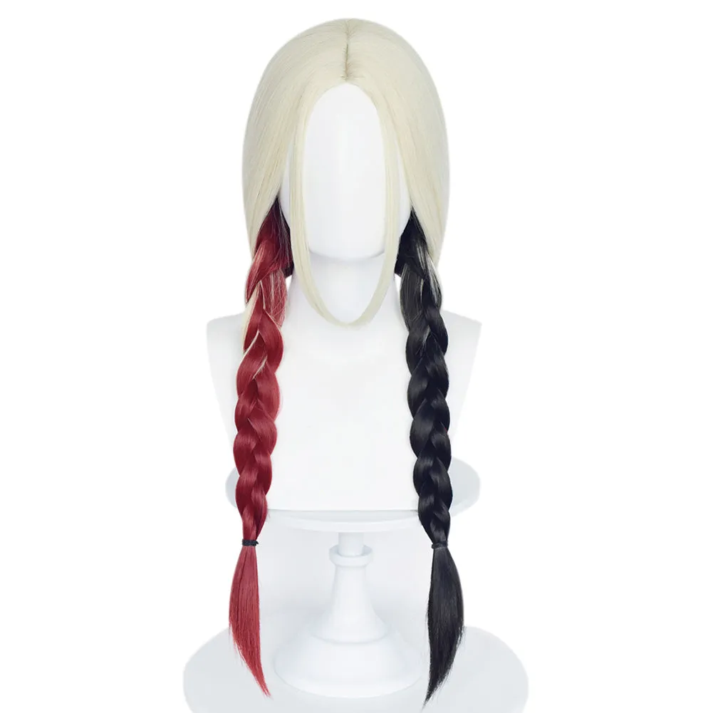 Harley Quinn Cosplay Wig Heat Resistant Synthetic Hair Carnival Halloween Party Props