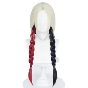 Harley Quinn Cosplay Wig Heat Resistant Synthetic Hair Carnival Halloween Party Props