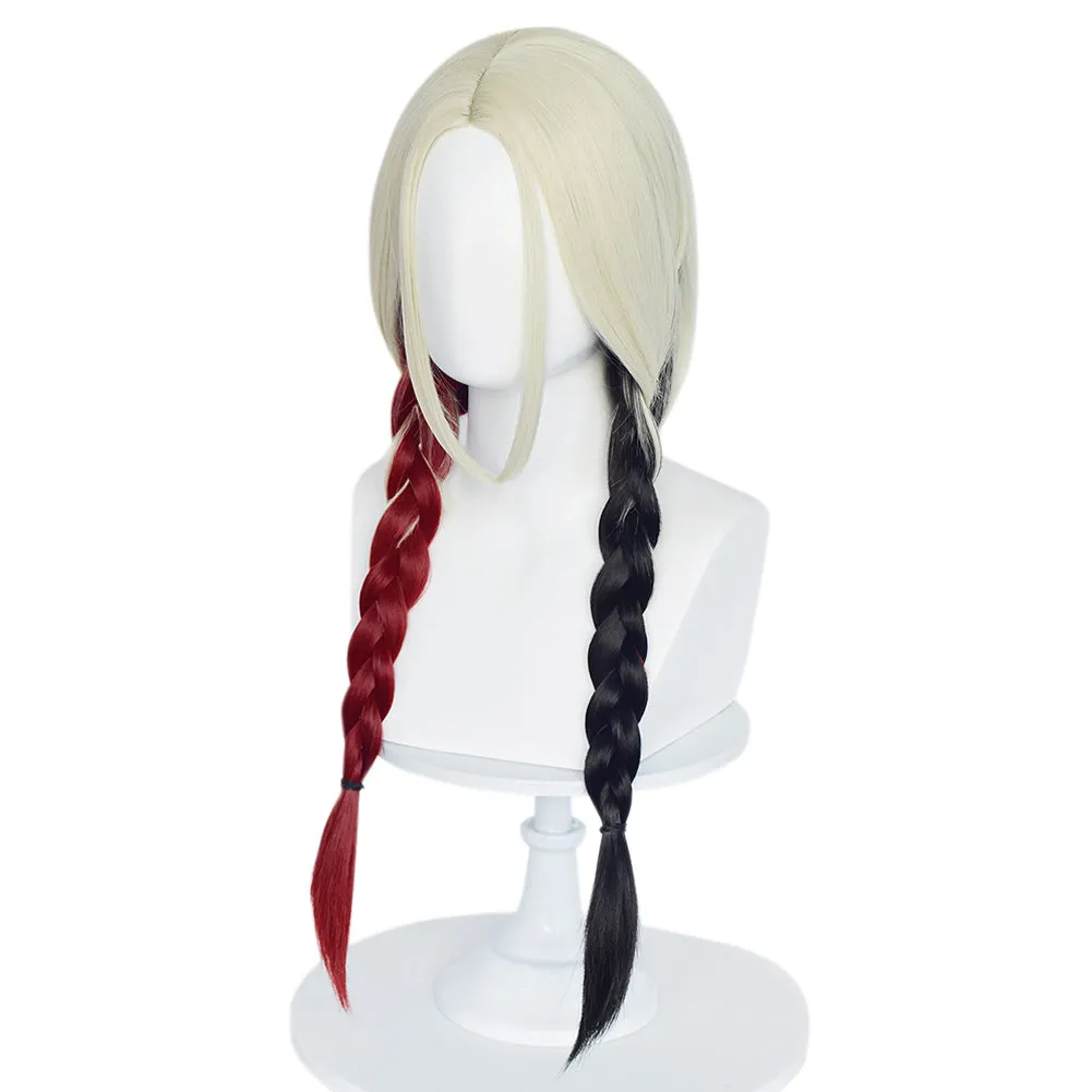 Harley Quinn Cosplay Wig Heat Resistant Synthetic Hair Carnival Halloween Party Props