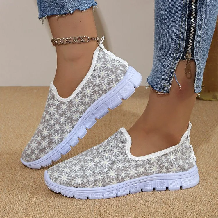 Hazel Blues® |  Printed Round Toe Slip-Ons
