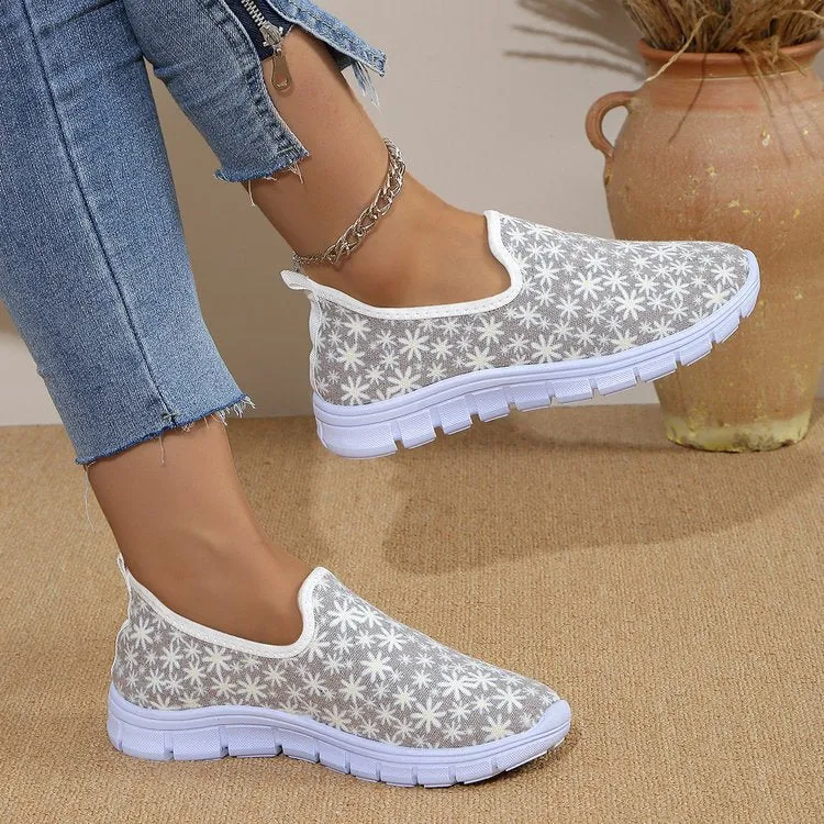 Hazel Blues® |  Printed Round Toe Slip-Ons