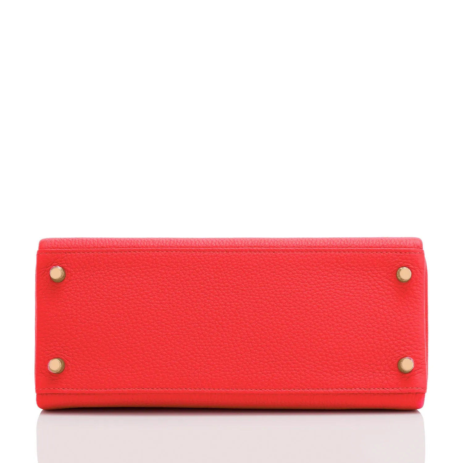 Hermes Kelly 28cm Capucine Red Orange Togo Gold Shoulder Bag
