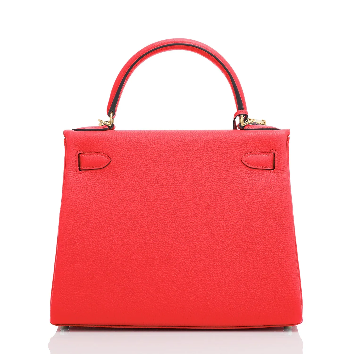 Hermes Kelly 28cm Capucine Red Orange Togo Gold Shoulder Bag