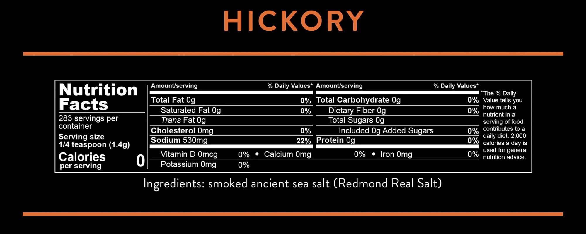 Hickory Smoked Real Salt - 396g