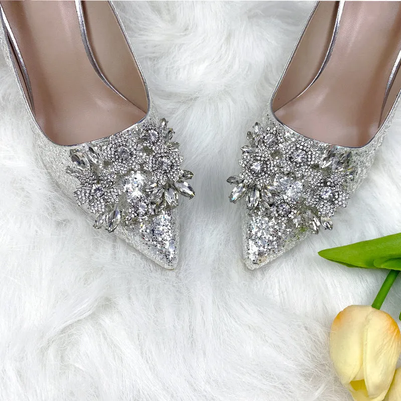 High Heels with Diamonds Evening Party Shoes