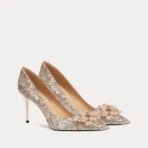 High Heels with Diamonds Evening Party Shoes