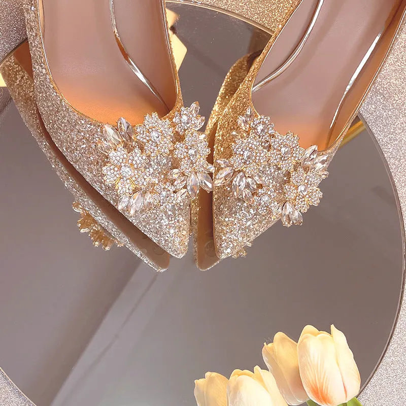 High Heels with Diamonds Evening Party Shoes