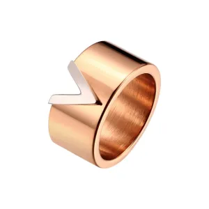 High Polished Gold V Shape Ring