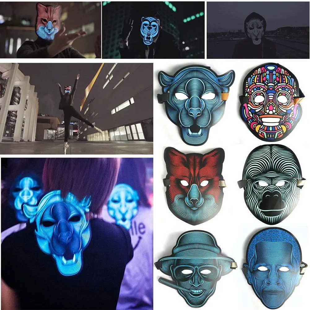 High Quality EL wire mask LED cold light mask sound activated