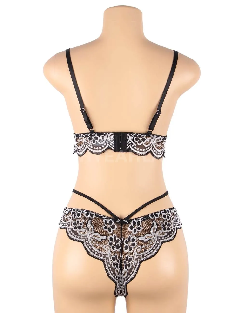 High Quality Lace Cross Strap Decoration Sexy Bra Set Egypt