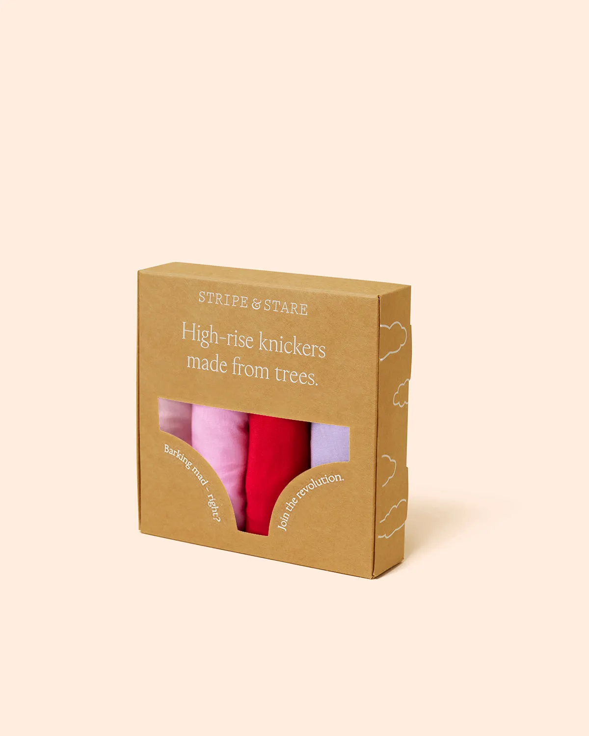 High Rise Knicker Four Pack - Pink and Red Contrast