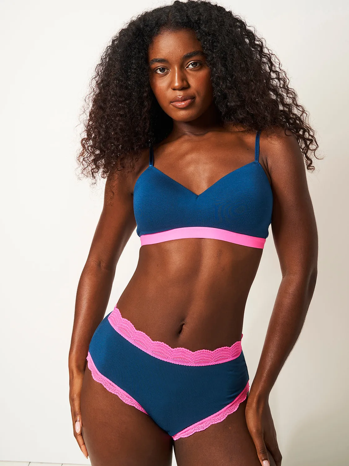 High Rise Knicker - Midnight Neon Pink