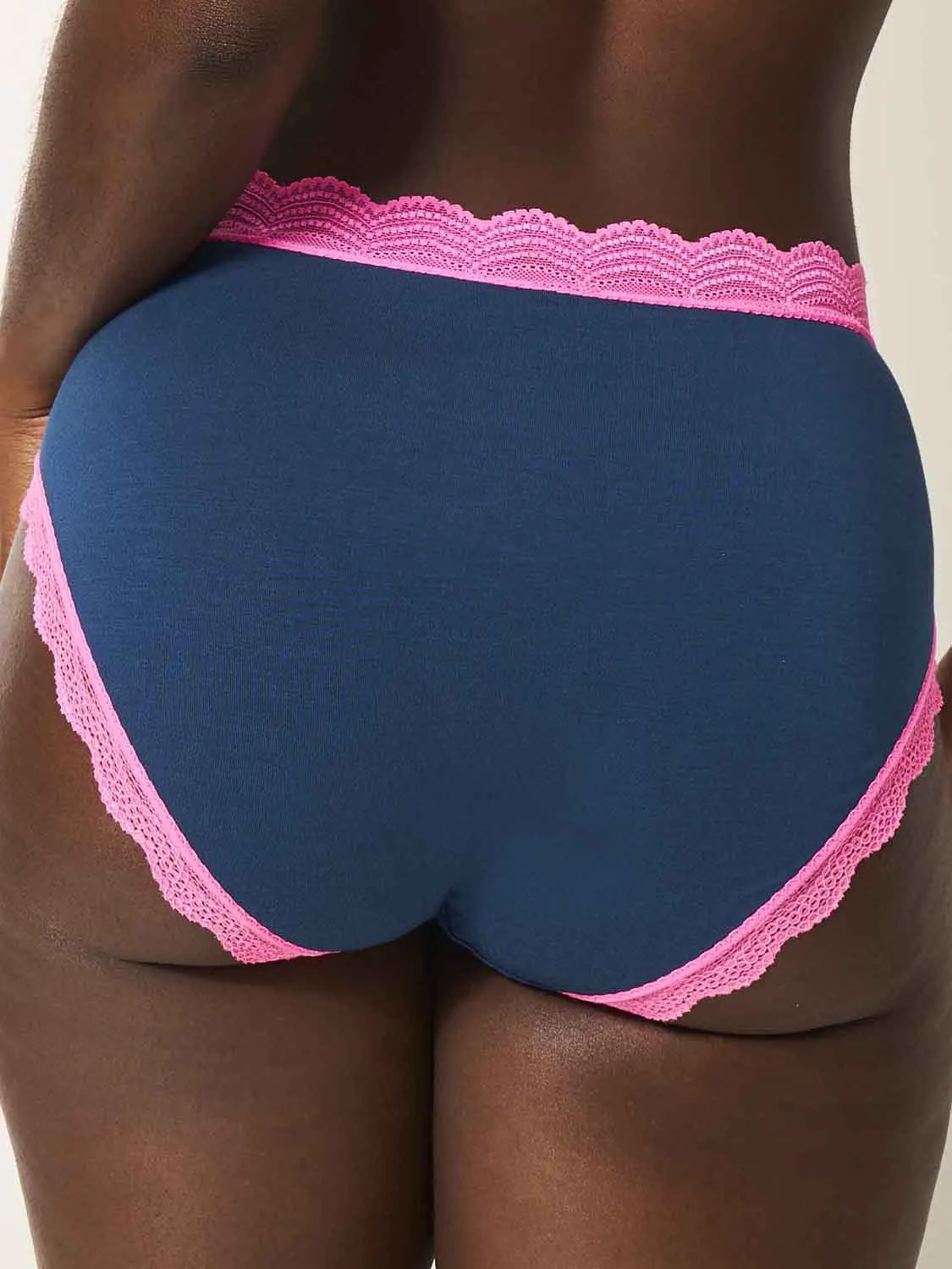 High Rise Knicker - Midnight Neon Pink