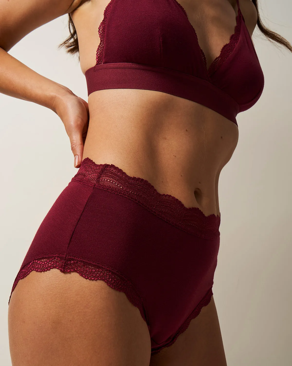 High Rise Knicker - Rouge