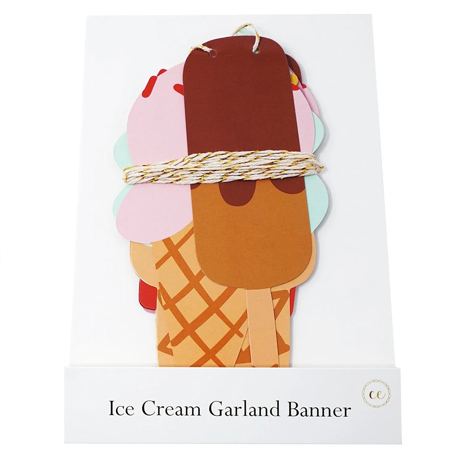 Ice Cream and Popsicle Paper Party Garland Streamer Decoration 10 Feet Garland (1)