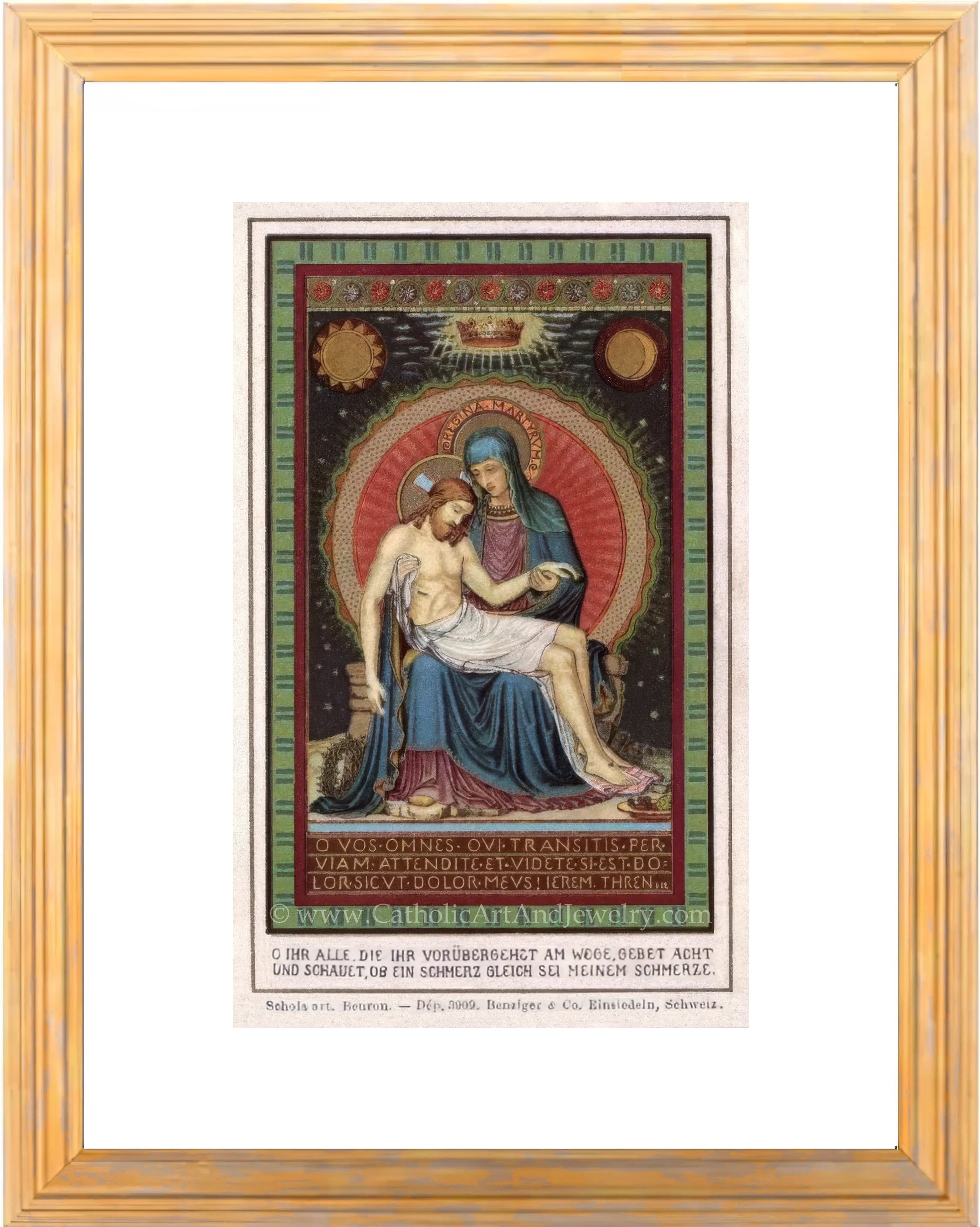 In Thanksgiving for His Sacrifice – Based on Beuron Art (Benedictine) Holy Card – Catholic Art Print – Archival Quality – Catholic Gift