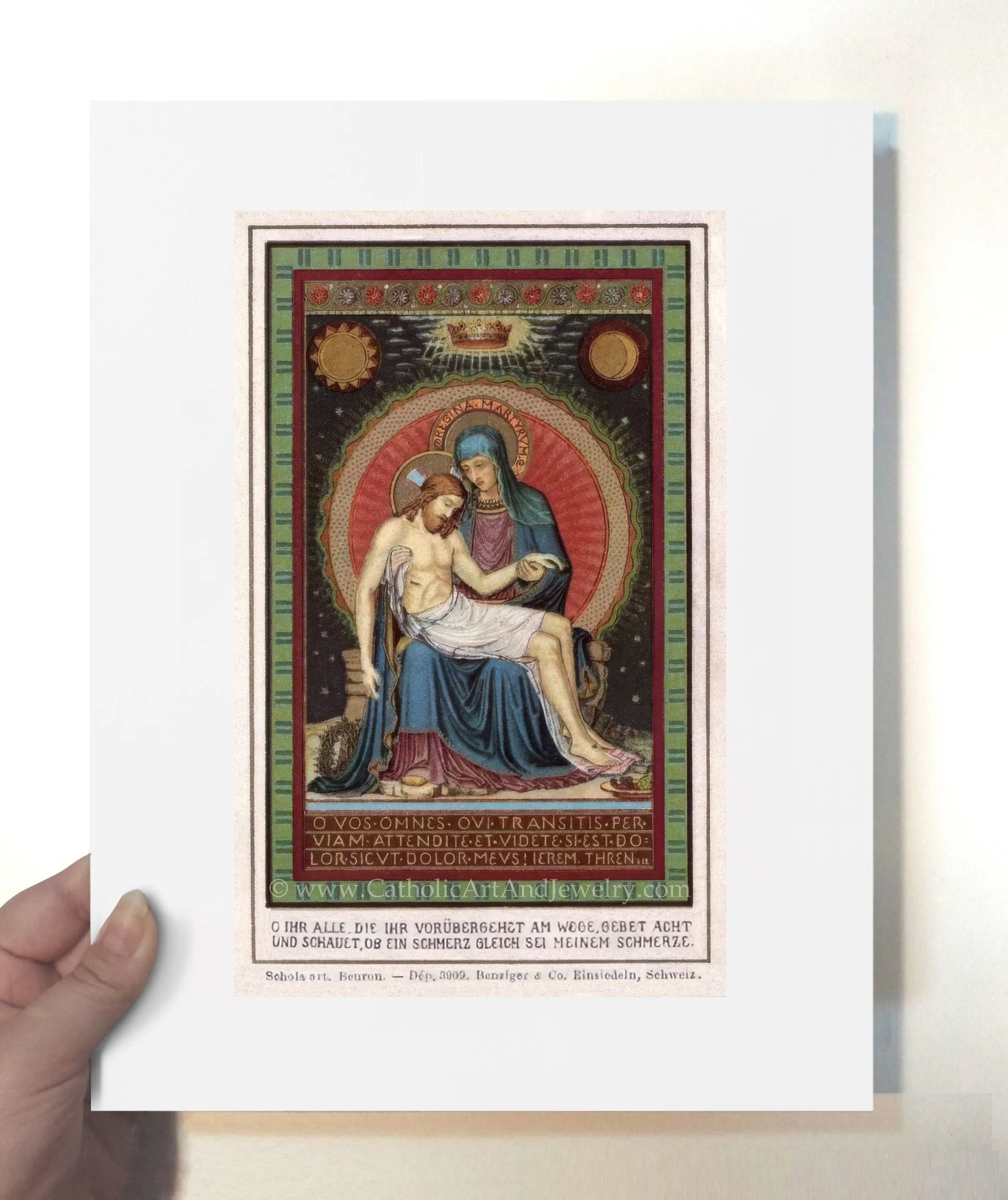In Thanksgiving for His Sacrifice – Based on Beuron Art (Benedictine) Holy Card – Catholic Art Print – Archival Quality – Catholic Gift