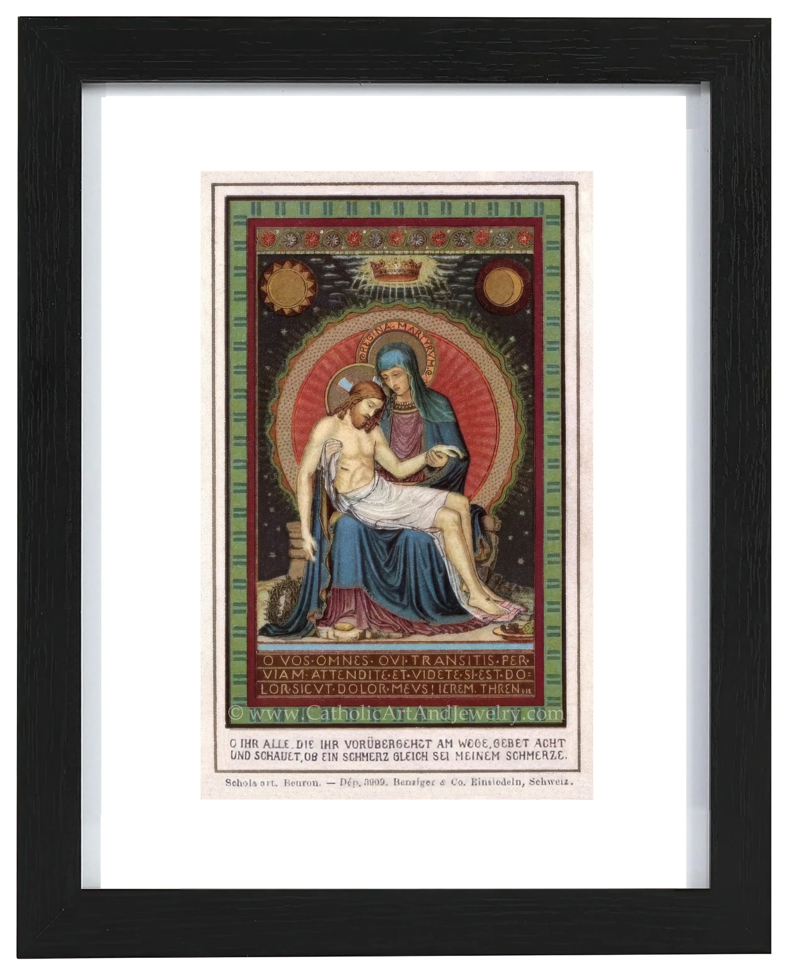 In Thanksgiving for His Sacrifice – Based on Beuron Art (Benedictine) Holy Card – Catholic Art Print – Archival Quality – Catholic Gift