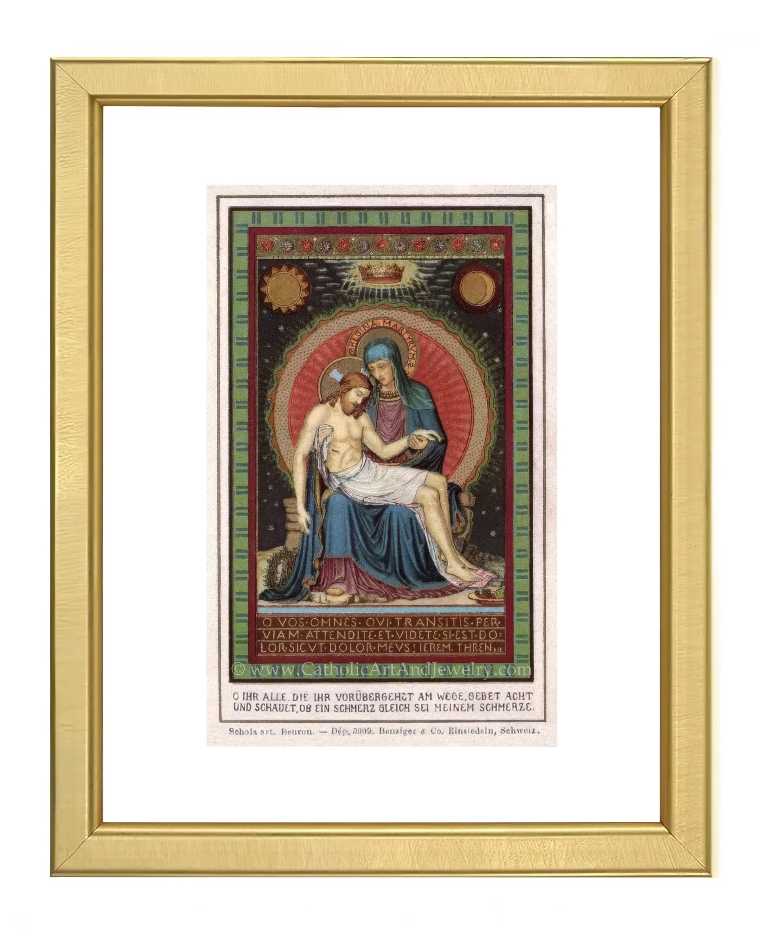 In Thanksgiving for His Sacrifice – Based on Beuron Art (Benedictine) Holy Card – Catholic Art Print – Archival Quality – Catholic Gift
