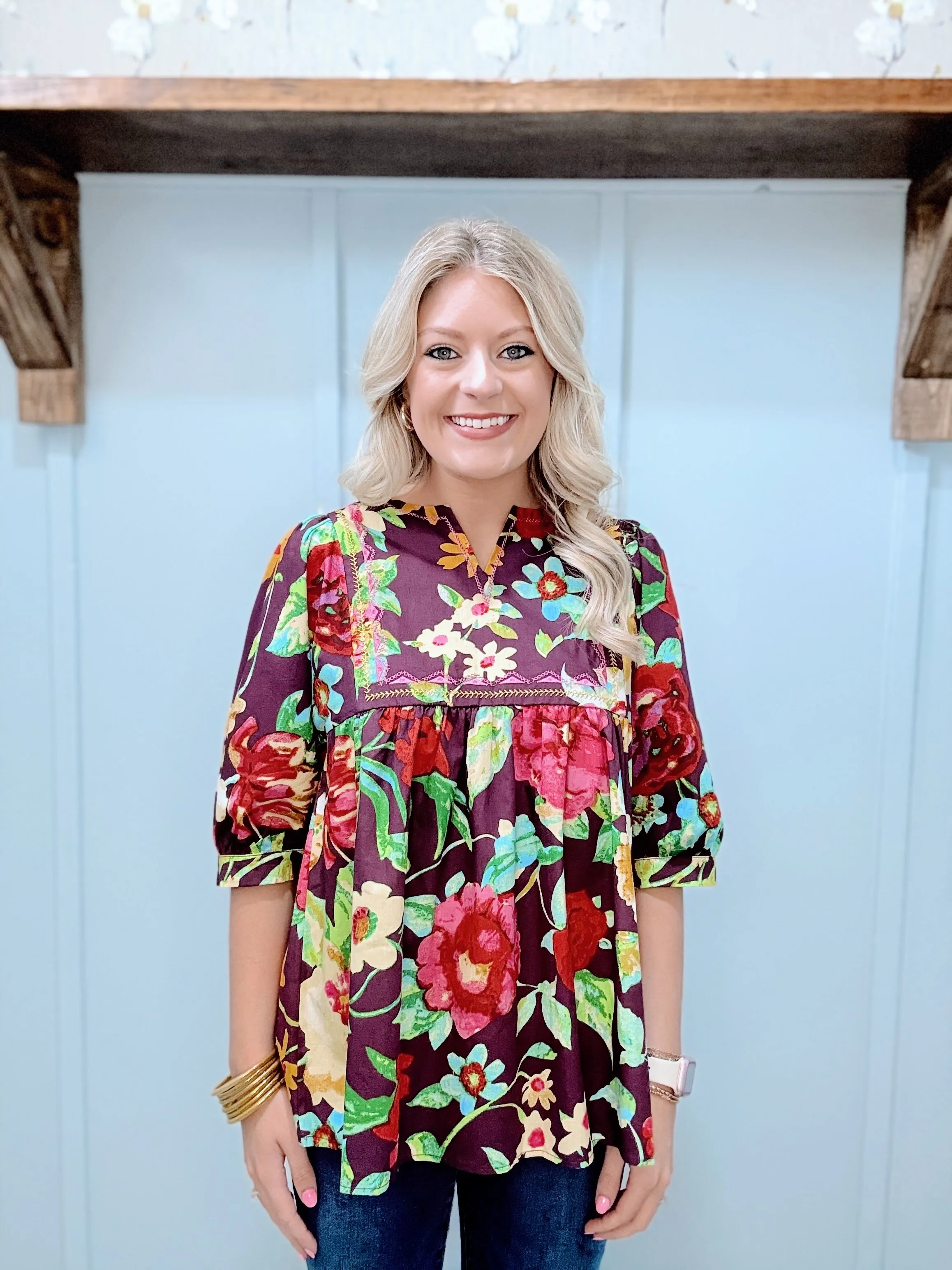 Ivy Jane Grey Rose Garden Top